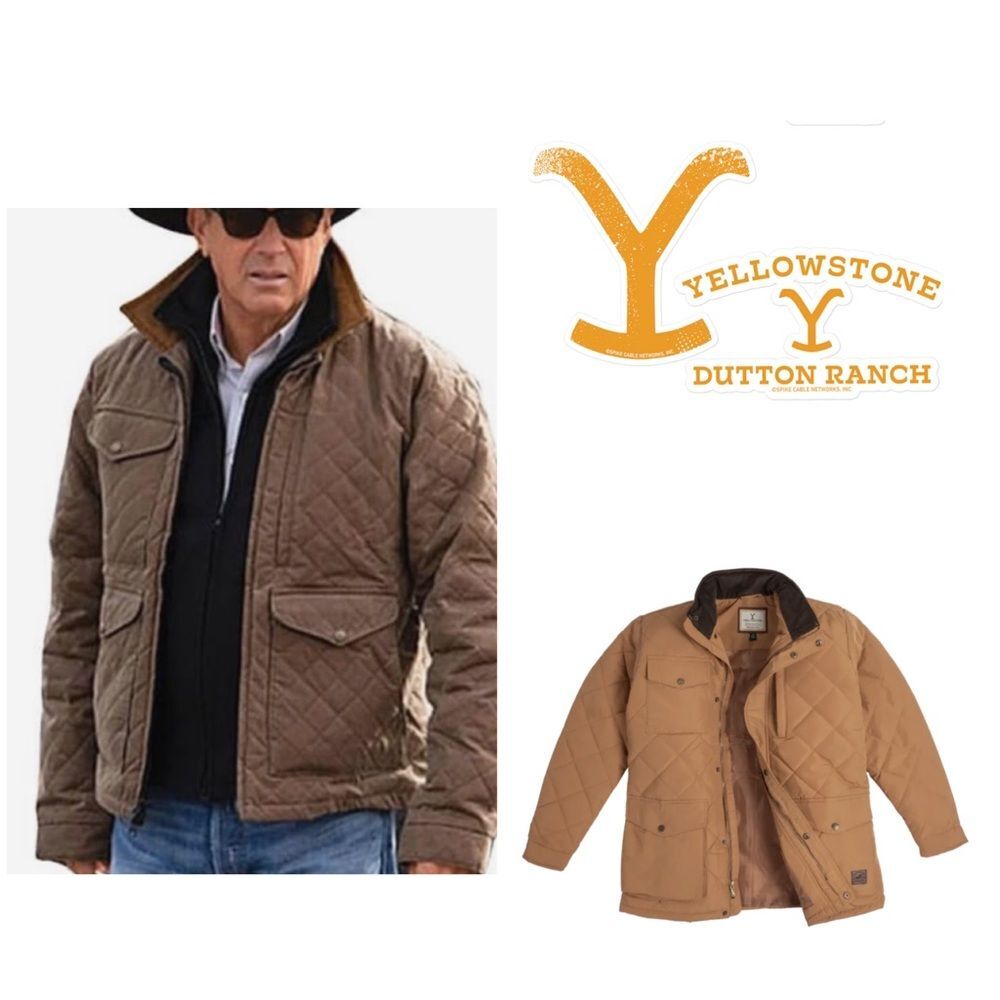 Yellowstone Dutton Ranch quilted barn jacket coat in wheat size medium NWT